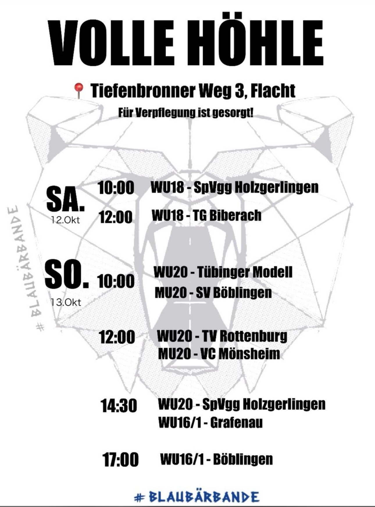 Gleich vier Jugendteams haben Heimspiele!
